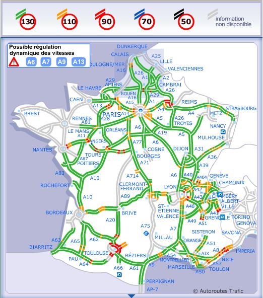 Kinematica Arrangement fontein Maximumsnelheid Frankrijk - Verkeersregels Frankrijk